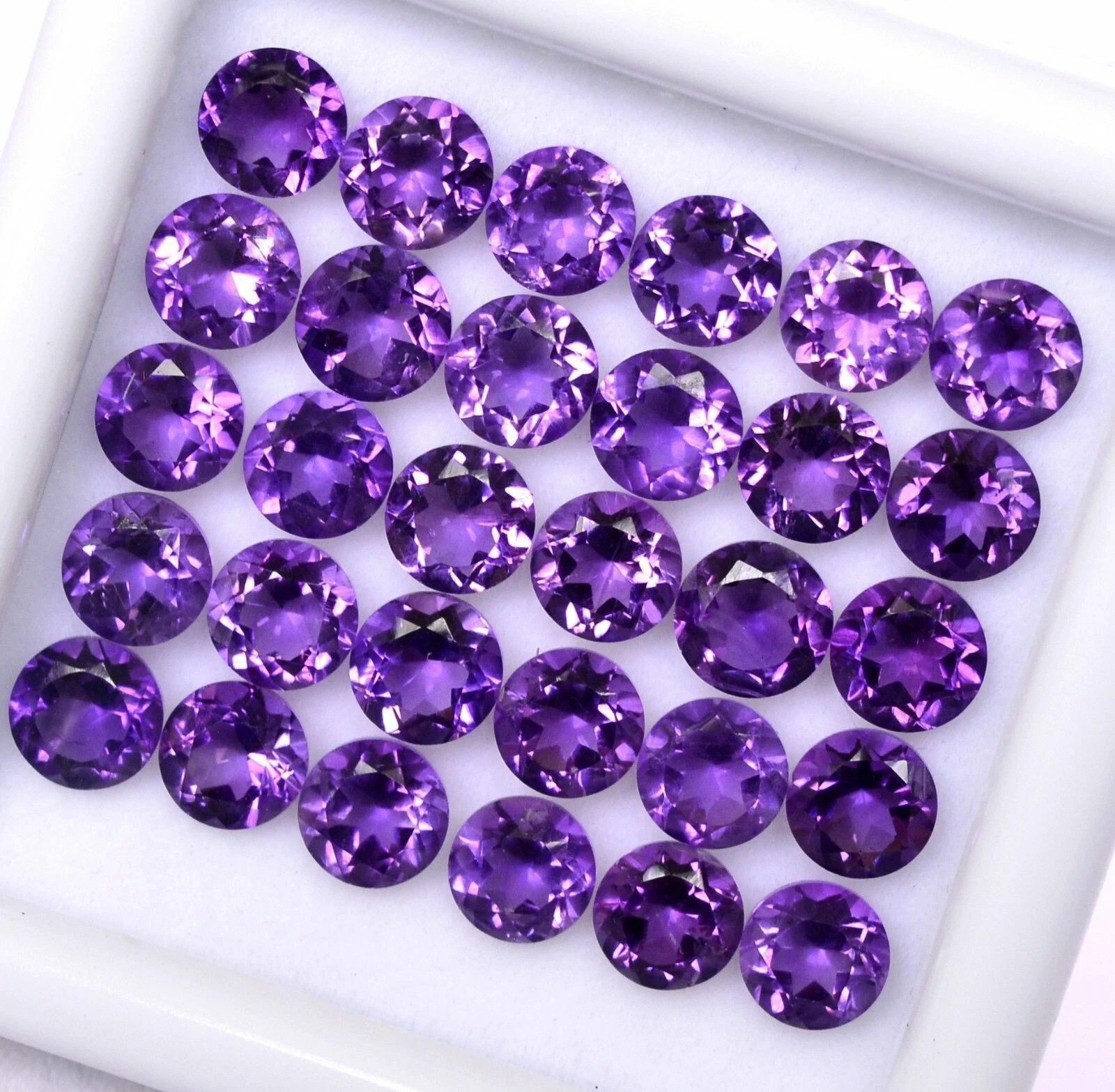 Natural Amethyst 6mm Round Cut 60 Pcs Loose Certified Gemstones Lot+ Free Gift