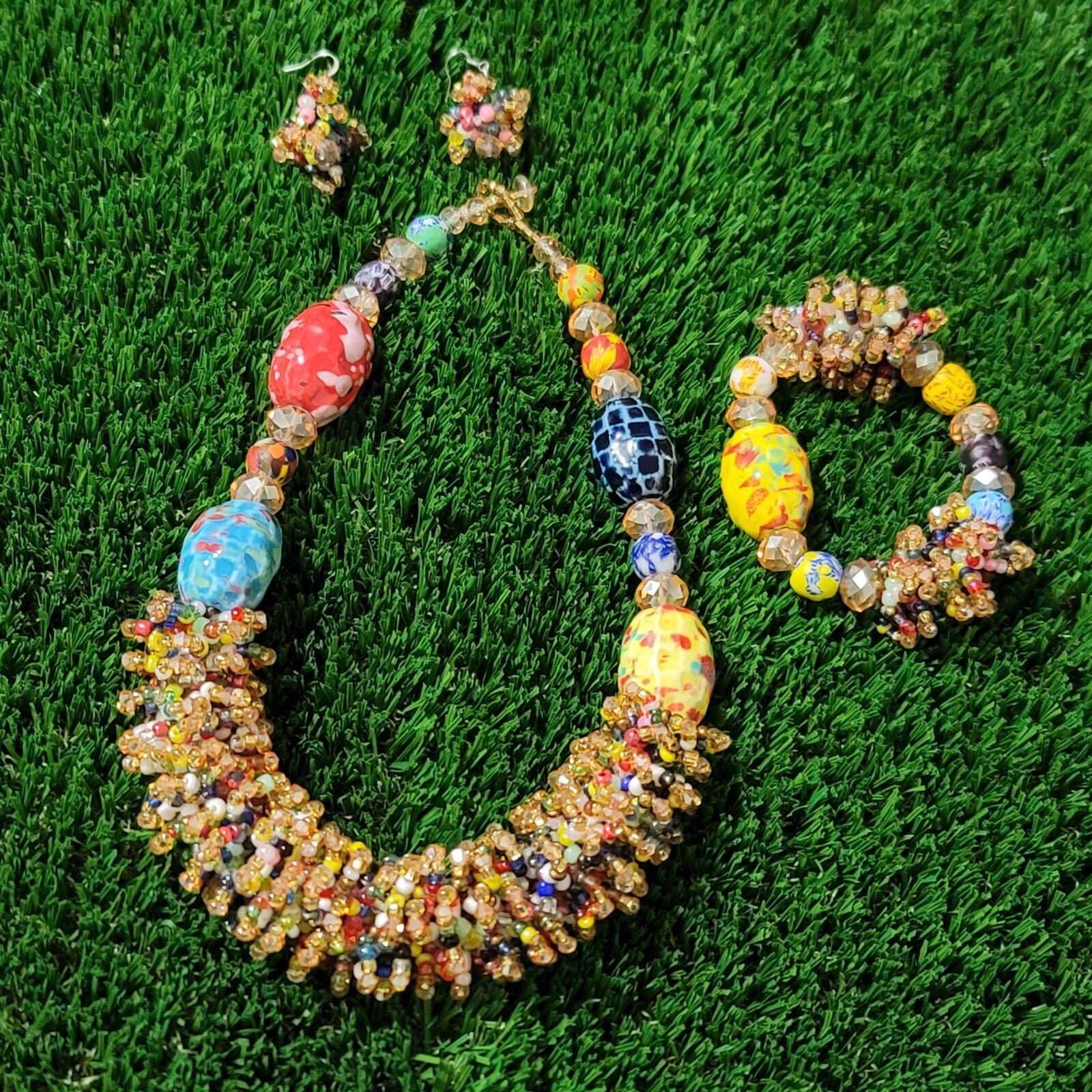 Custom Handmade Ghanaian West African Chunky Jewelry Set