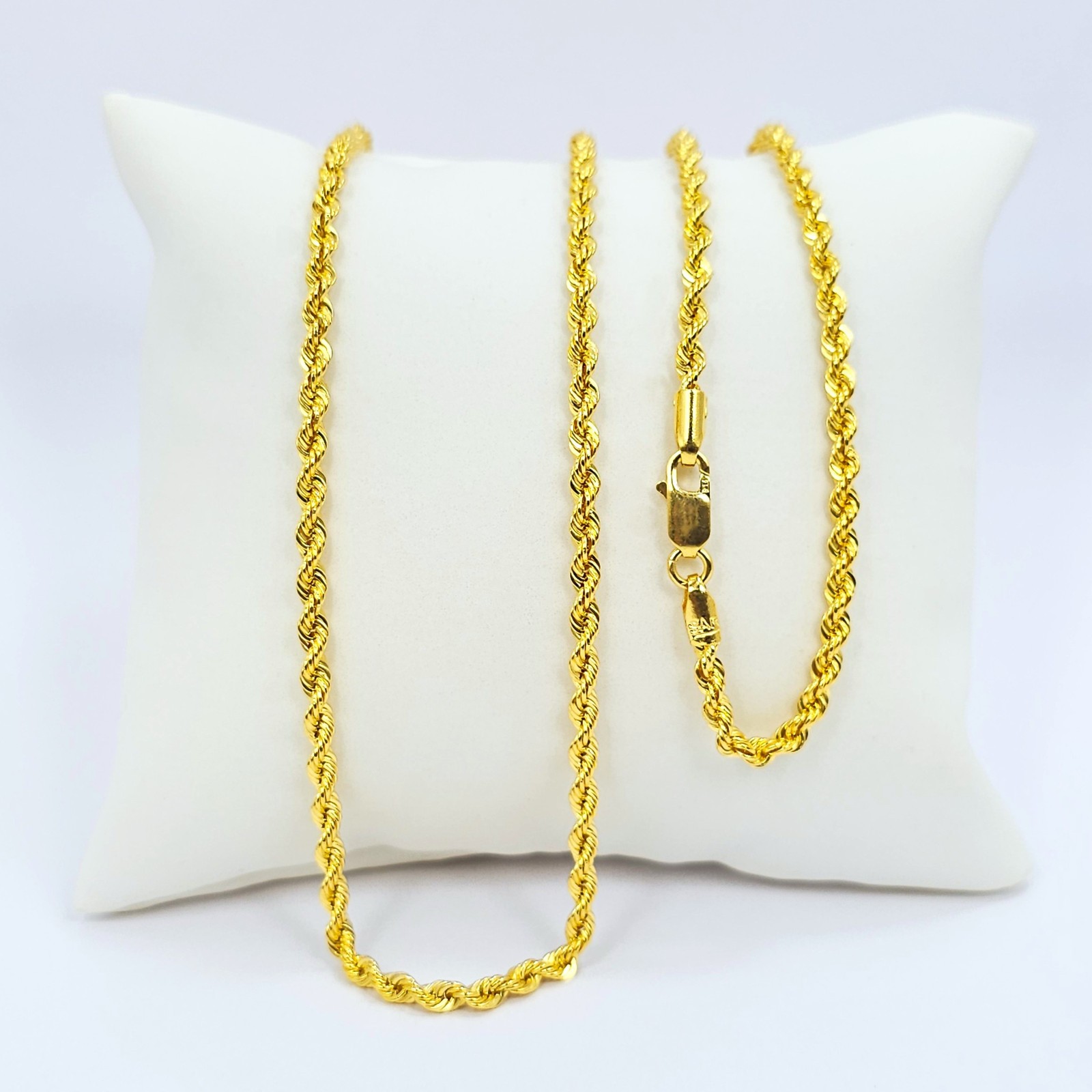 22K Gold Rope Chain Necklace 20.3 inch 2.8 mm Hollow Genuine Hallmarked 916