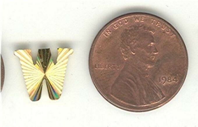 12 VINTAGE 11X10mm BRASS DIAMOND CUT “W” FINDINGS Z297