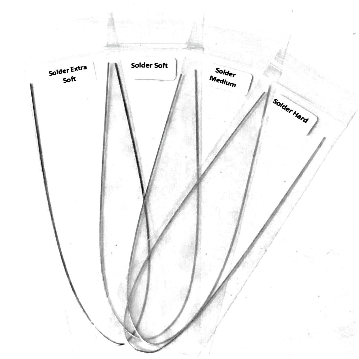 Silver Solder Wire Assorted 4 Types X-Soft, Soft Medium & Hard Jewelry Soldering