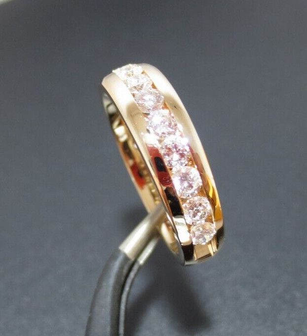 14K YG DIAMOND ANNIVERSARY BAND RING 1.00 tcw SZ 7 4.88 grams (AI-1868)
