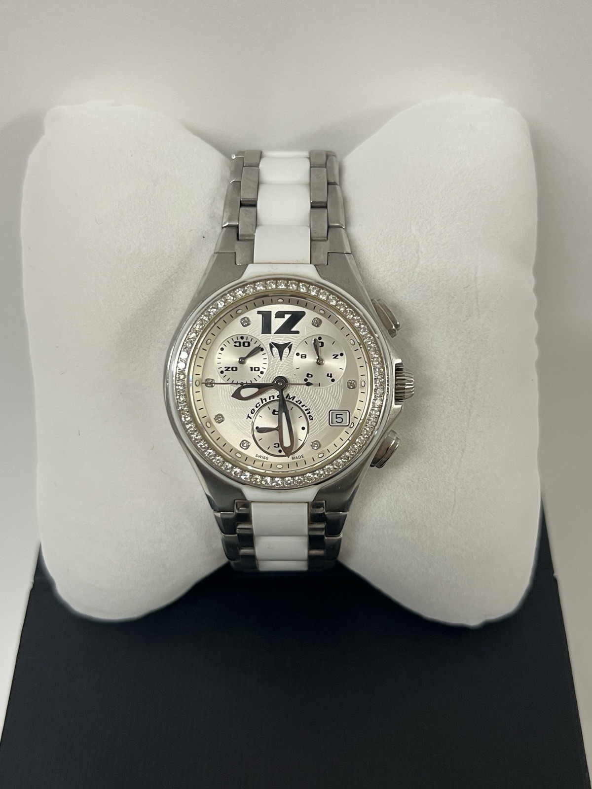 TechnoMarine Neo Classic Chronograph Diamond Bezel Swiss Made Watch TMNC