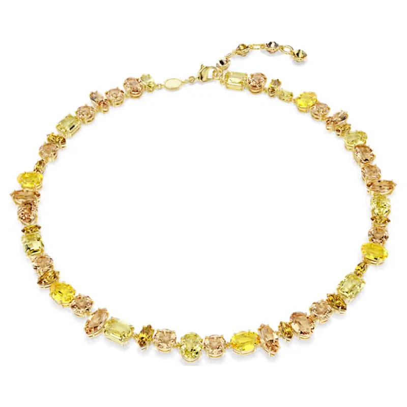 Candy Crystal Necklace Bracelet Earring Ring Set Gold Color Women Jewelry