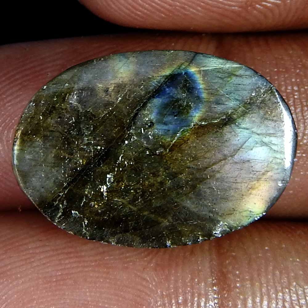 Oval Checker Cut Labradorite Natural 22x14x4 Loose Gemstone