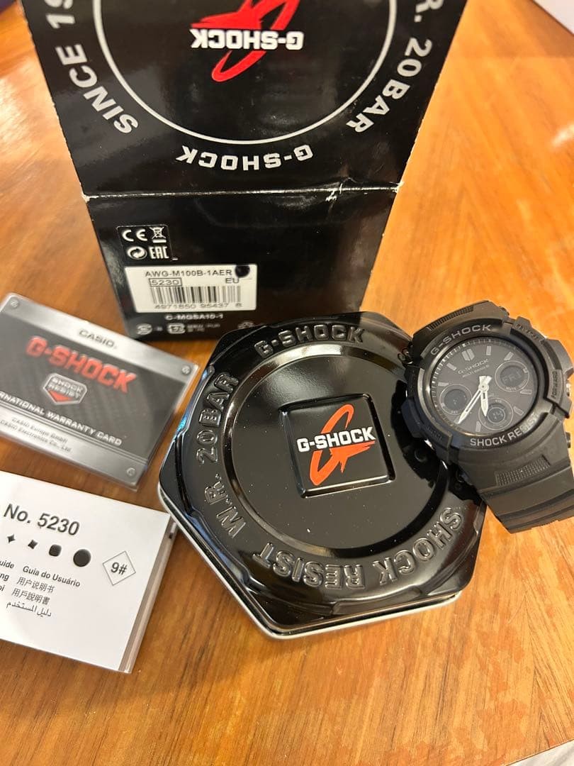 CASIO G-SHOCK AWG-M100B-1AER Tough Solar Multiband 6 20 BAR WR All Black Watch