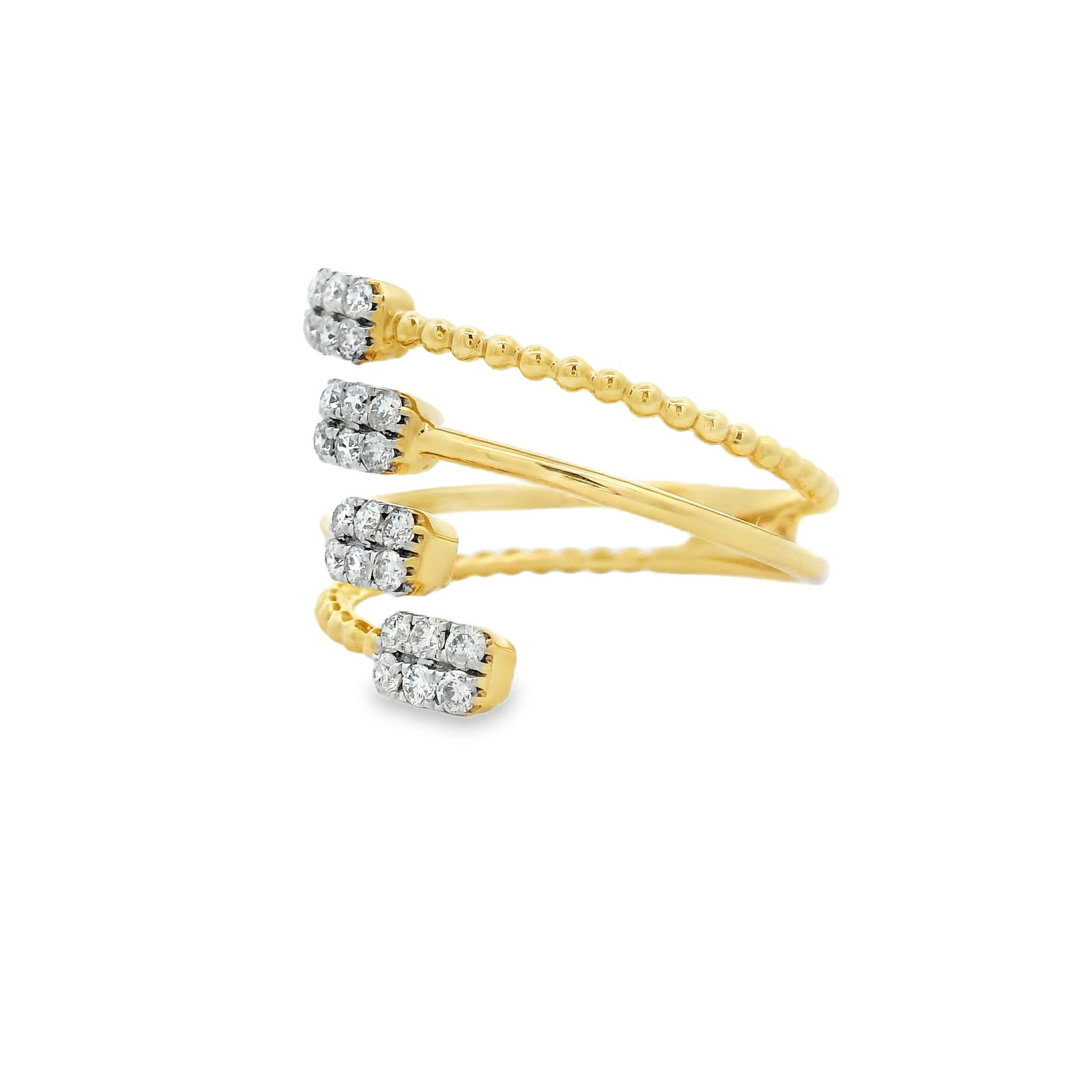 0.36ct Natural 24-Diamond Channel-Set Ring, 14k Yellow Gold, Size 7