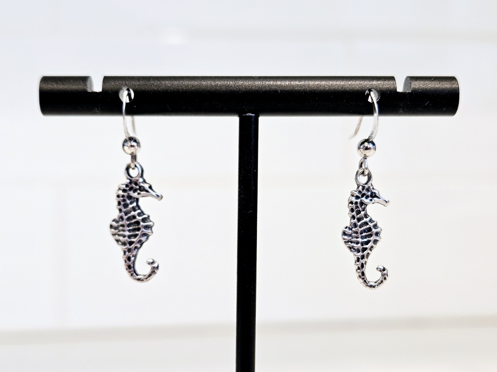 Seahorse 925 Sterling Silver Dangle Earrings ocean marine sea
