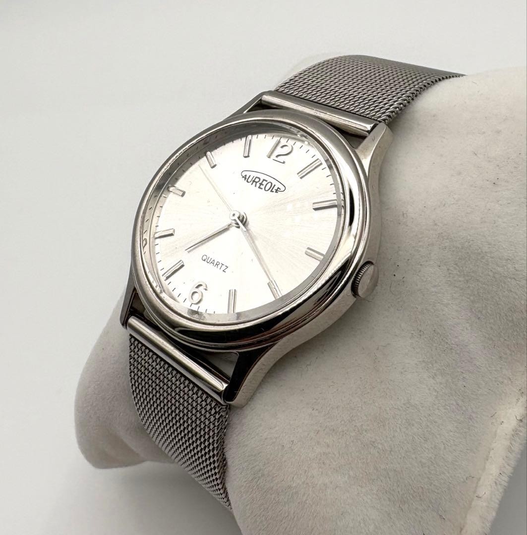 Aureole SW-377M Quartz Silver Stainless Steel Watch Japan