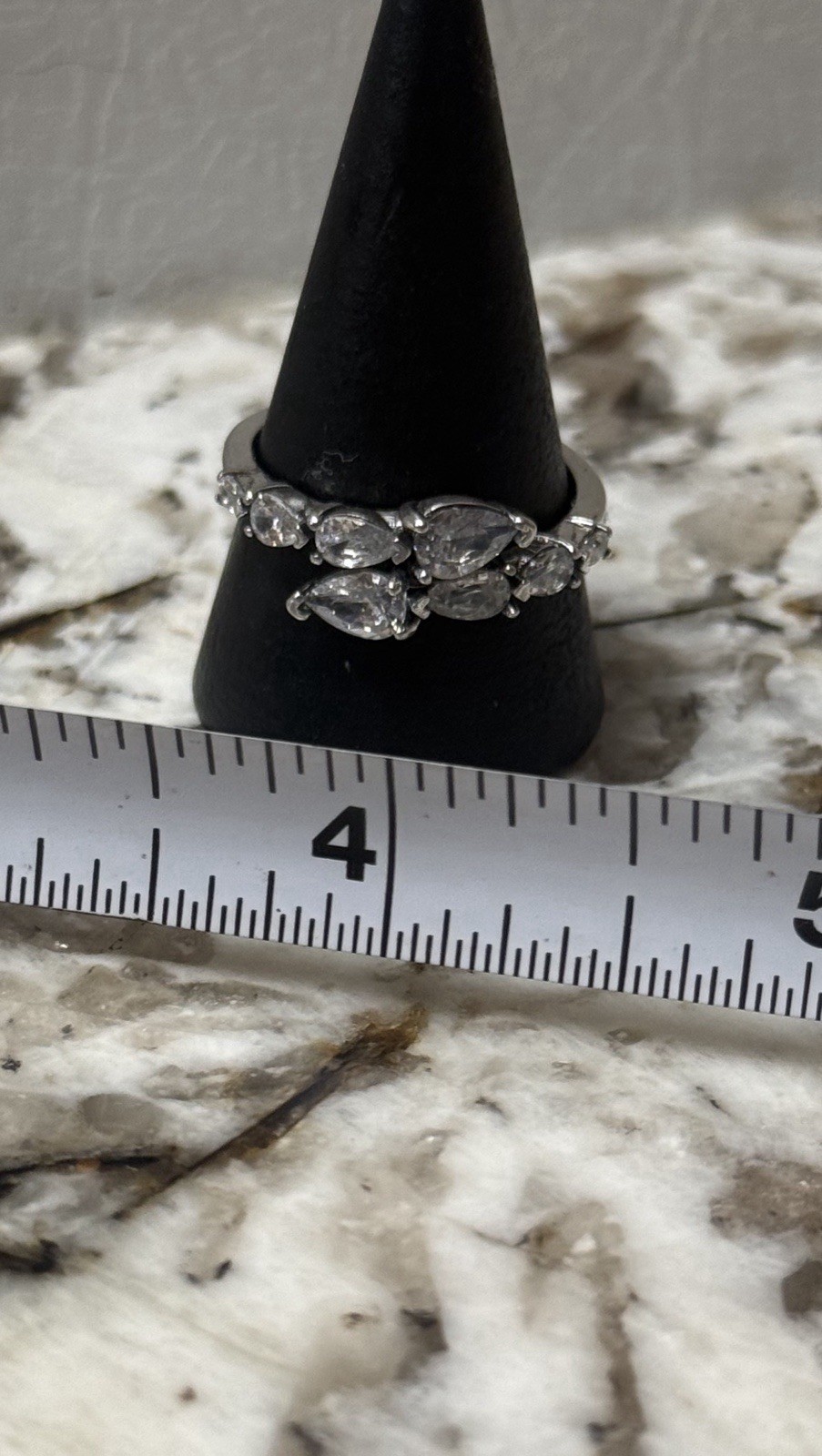 V890 S925 STERLING SILVER STUNNING MULTI CZ WRAP RING SZ7