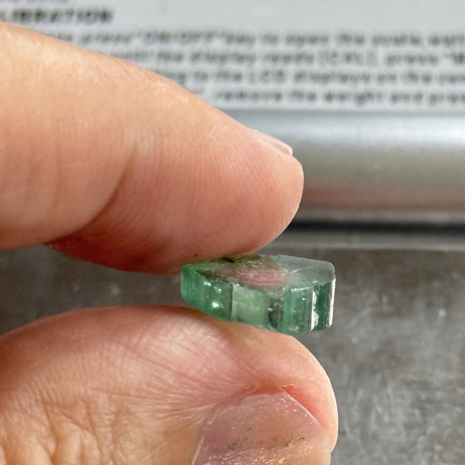 14ct 11-12×2.8-4.7mm 3pc Lot Pink Green Watermelon Tourmaline Slices Cabochons