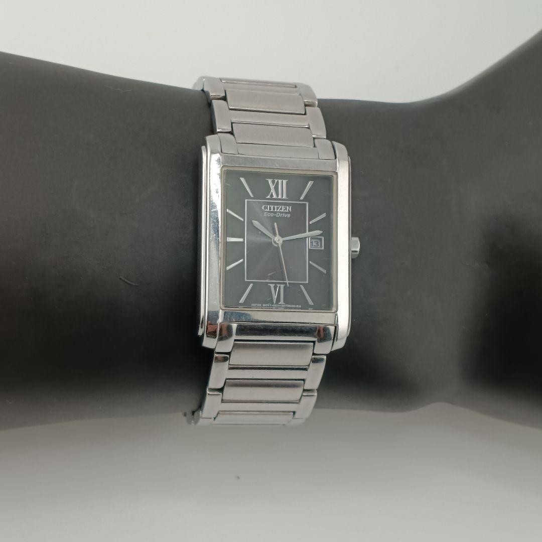 Working CITIZEN Rectangular Eco-Drive Black Dial 3-Hand Men’s Watch