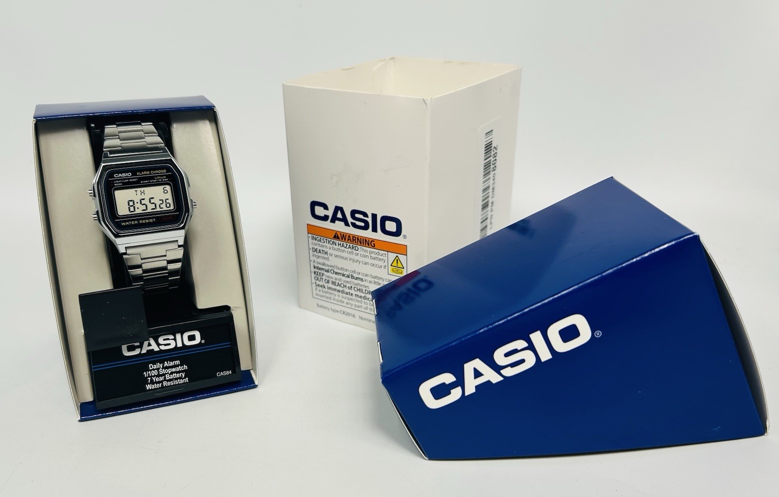 Casio A158WA Series – Unisex Digital Watch – Vintage – WR – Silver *NEW IN BOX*