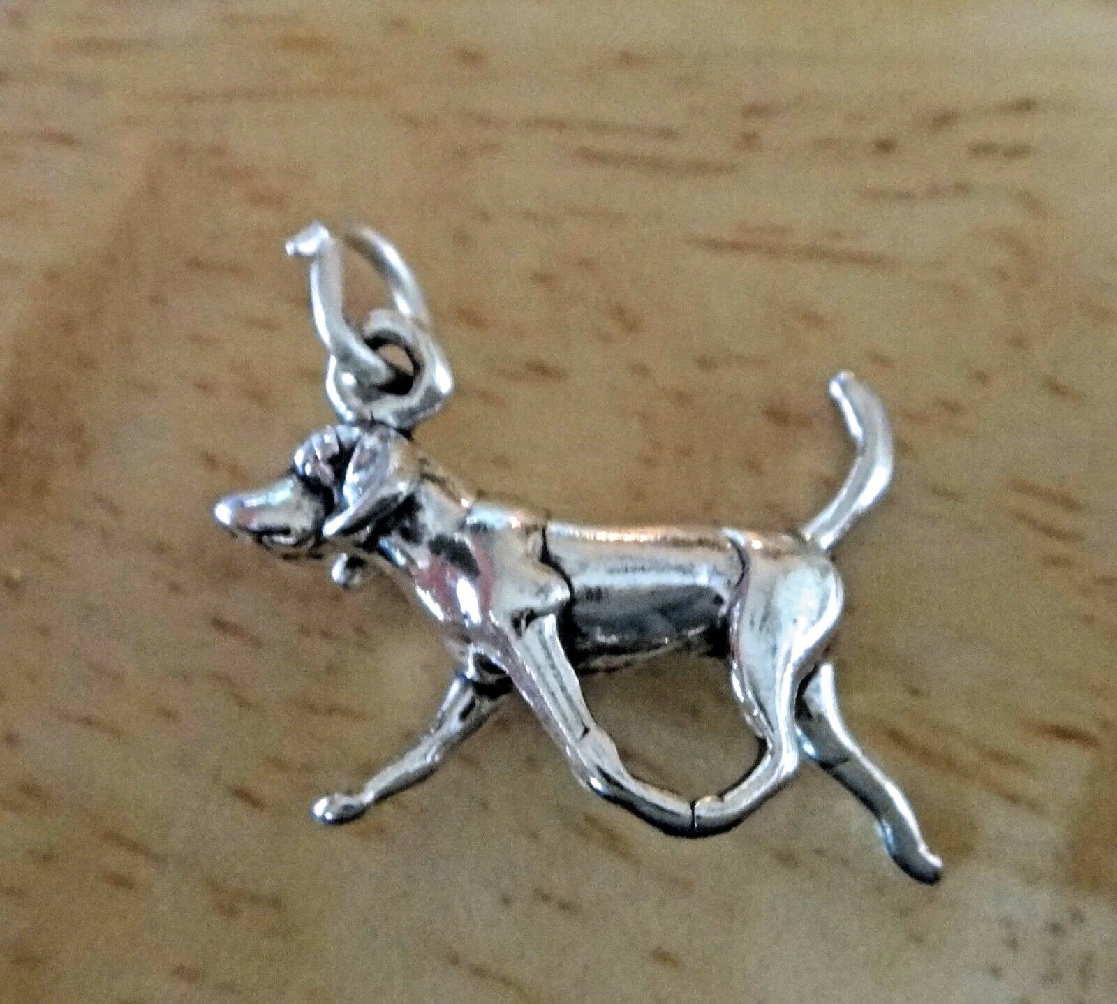 Sterling Silver 3D 20x13mm Foxhound Bloodhound Hound Dog Charm