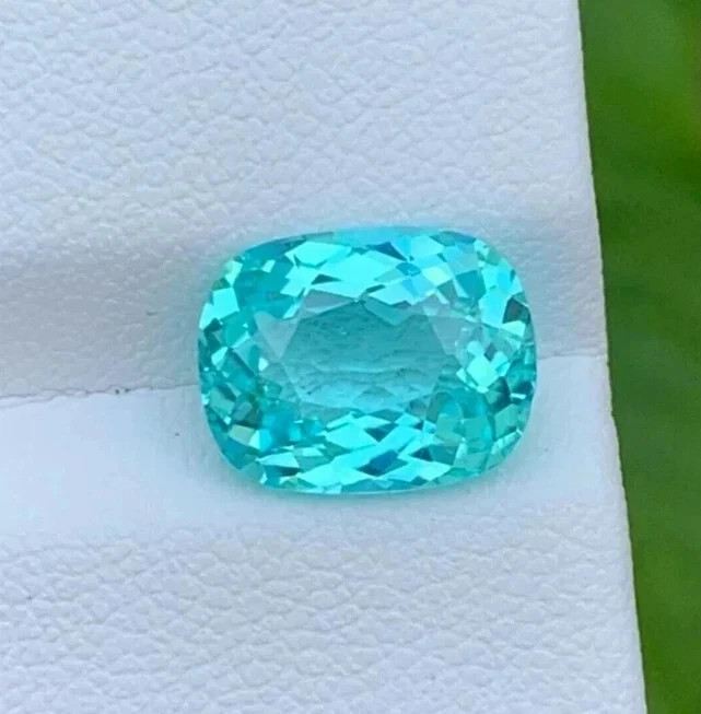 10.20 Ct+ Certified Cushion Natural Paraiba Tourmaline Neon Blue Loose Gemstone