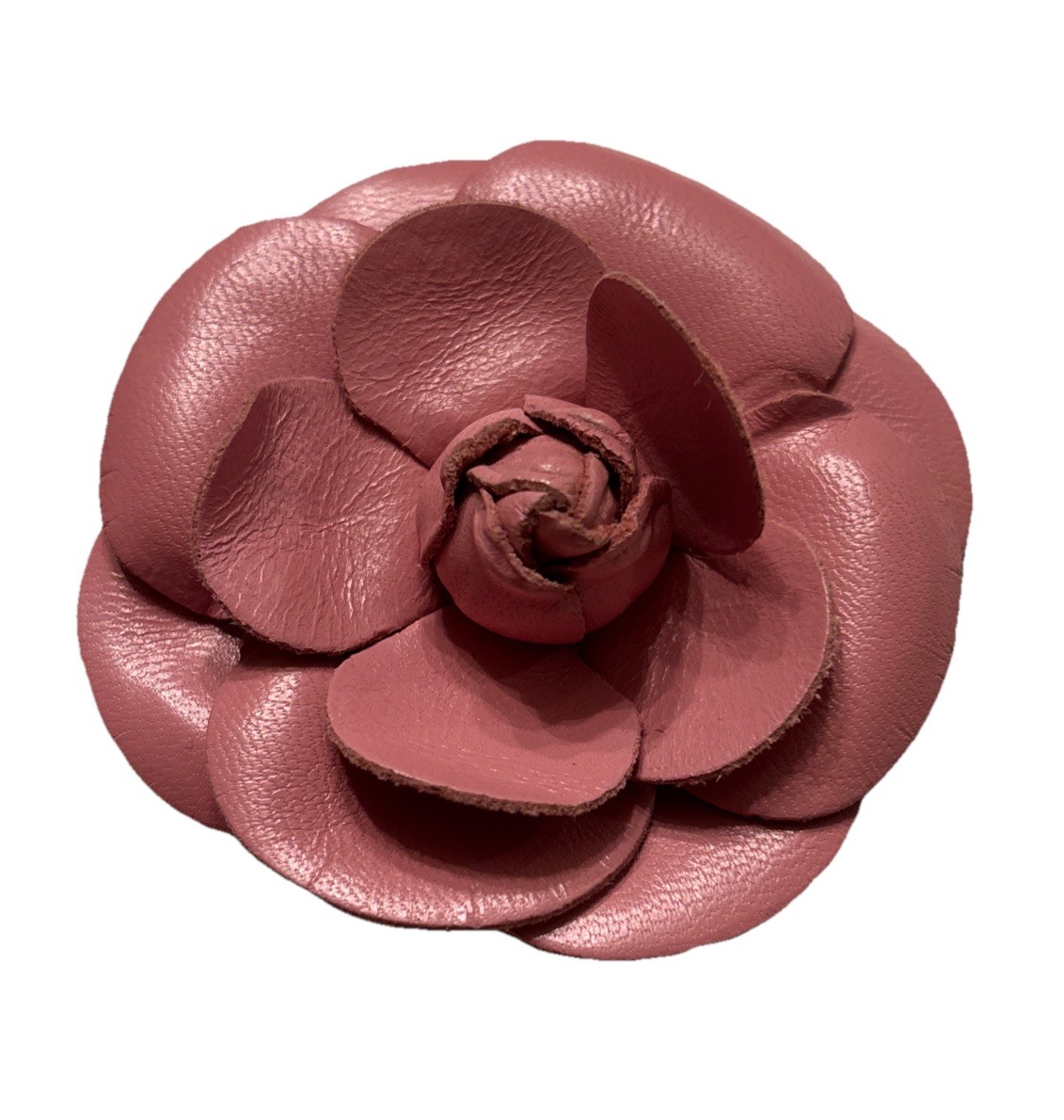 Vintage Karins Garden Pink Leather Rose Flower Pin Lapel Hat 3.5″x3.5″ NWT