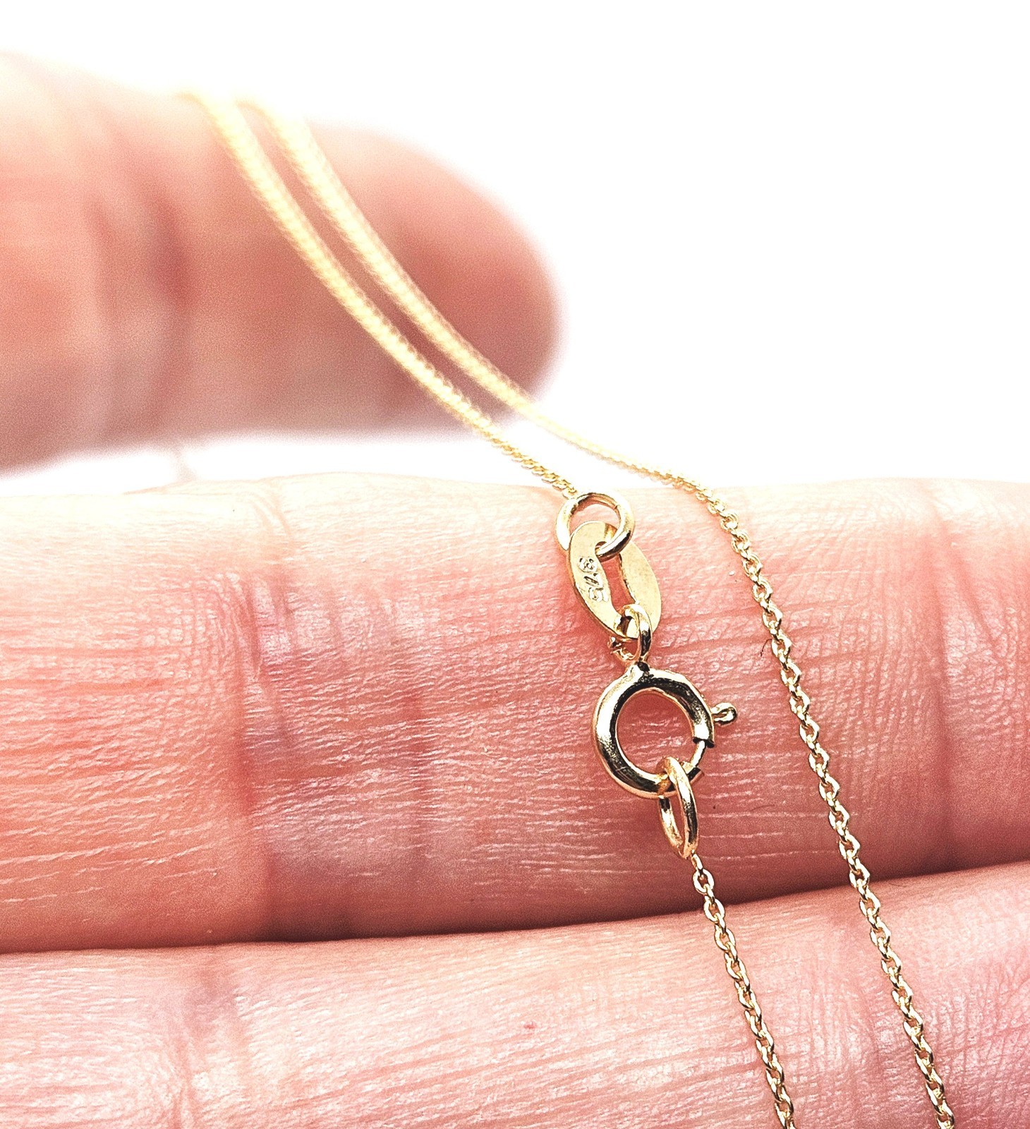 Gold Chain Necklace Fine 9ct Jewellery Micro Belcher Rolo 0.8mm Stamped 375