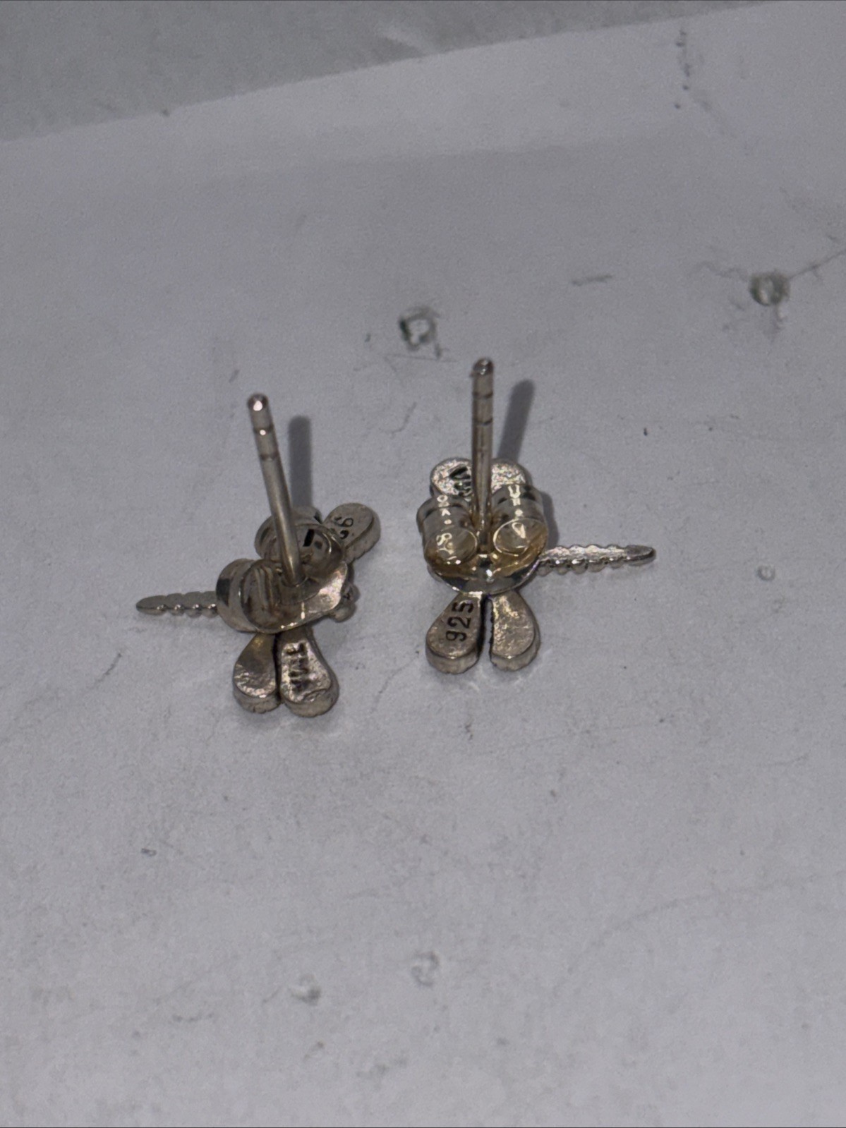 Dragonfly 925 Sterling Silver post Earrings marcasites