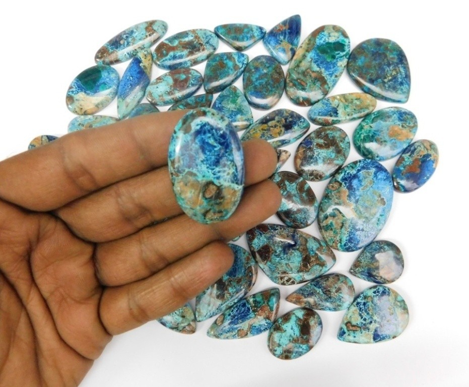 Beautiful Shattuckite Cabochon Gemstone For Making Jewelry Wholesale Lot 71585