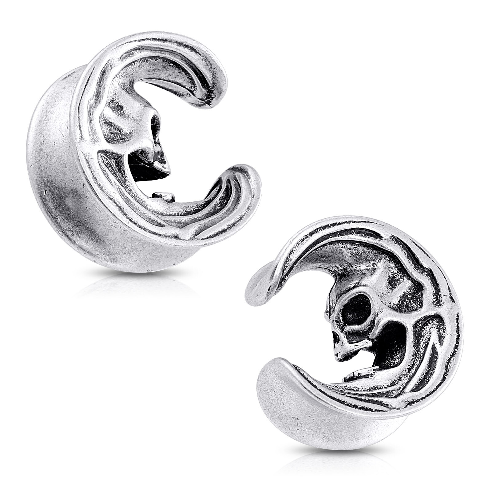 PAIR Stainless Steel Ear Tunnel Earrings Guages Piercing Plugs Stretcher Gauges