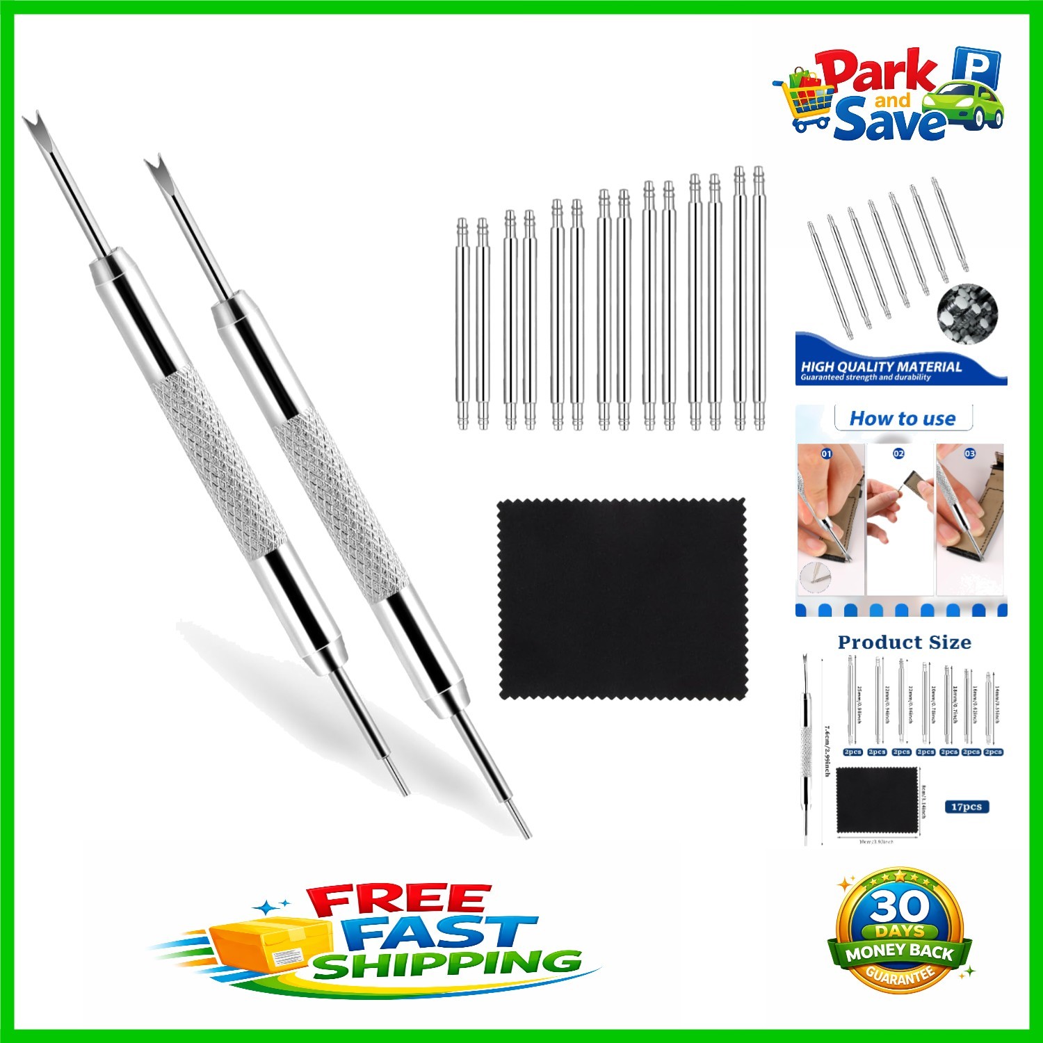 Durable Watch Strap Pins Replacement Set: 14mm to 25mm Length Options Included