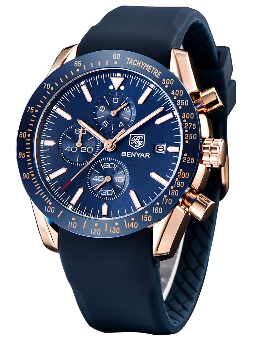 Classic Fashion Quartz Chronograph Watch Casual Sport 30M Waterproof Leather …