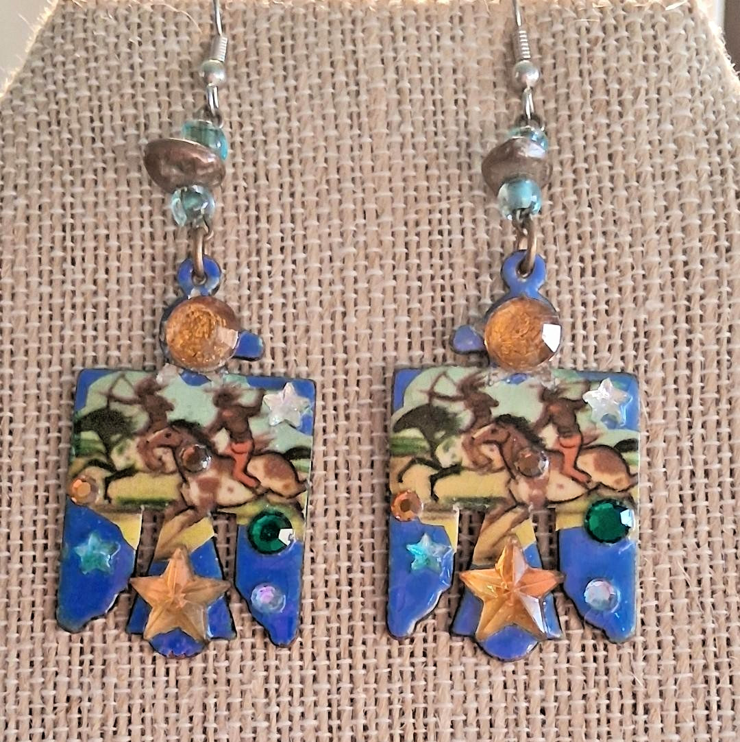 Designs From The Deep Wild West Eagle Stars Repurposed Earrings!