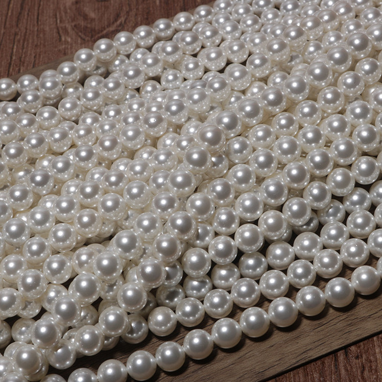 3-12mm Round White Sea Shell Pearl Loose Beads for Jewelry Making DIY Strands