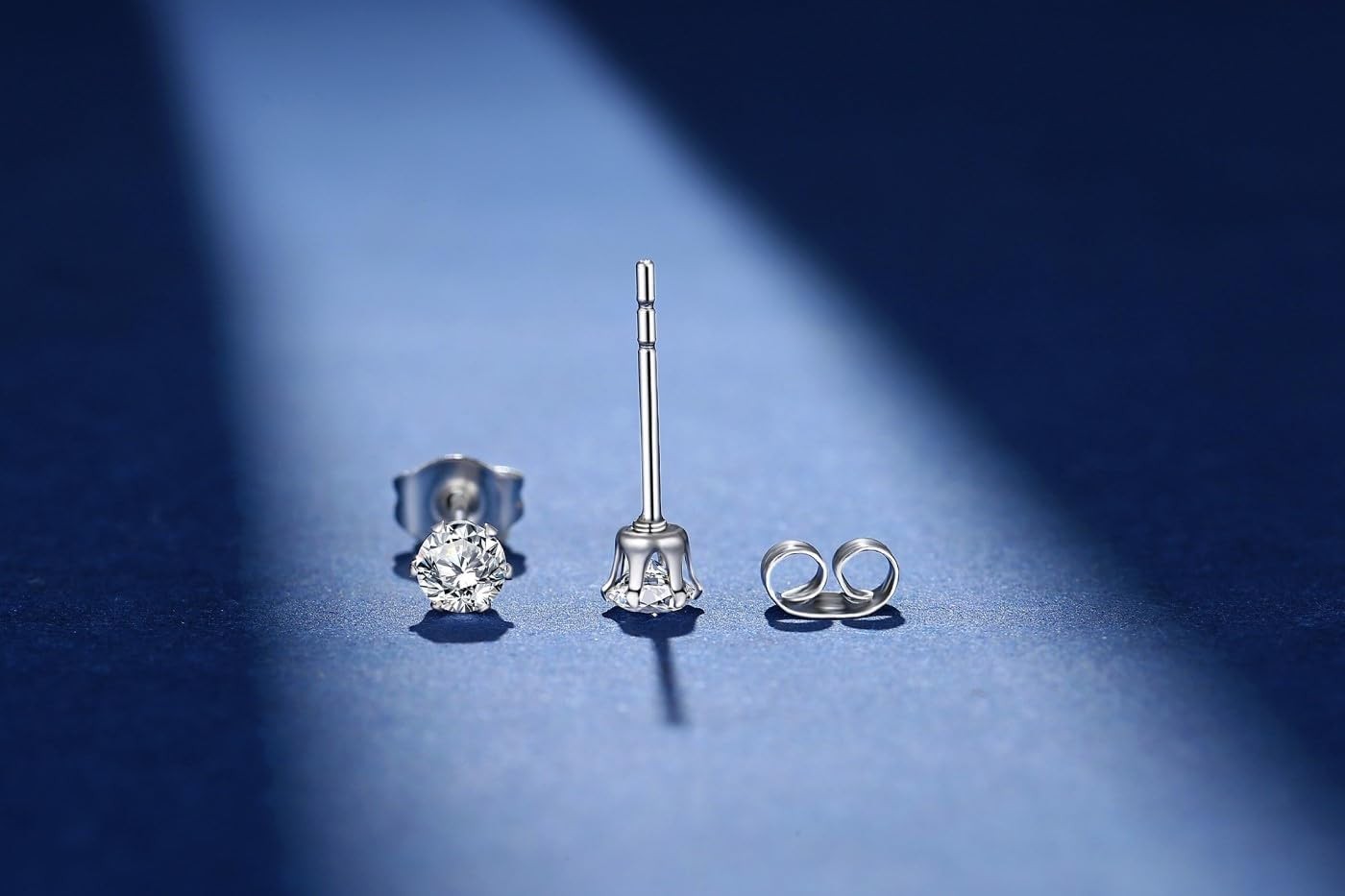 Tiny Womens Surgical Stainless Steel Clear Cubic Zirconia Stud Earrings