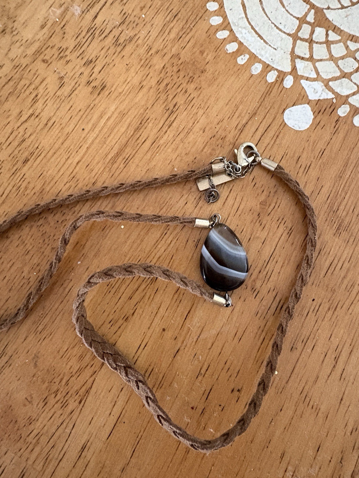 Banded Agate And Pearl Necklace Lot