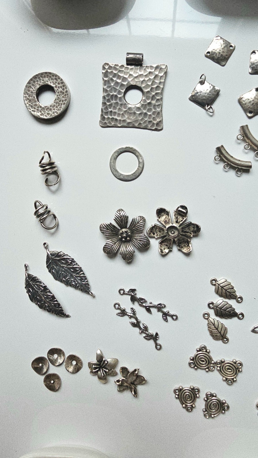 624g Sterling Silver Jewelry Findings Lot 28 Bags Beads Clasps Connectors & More