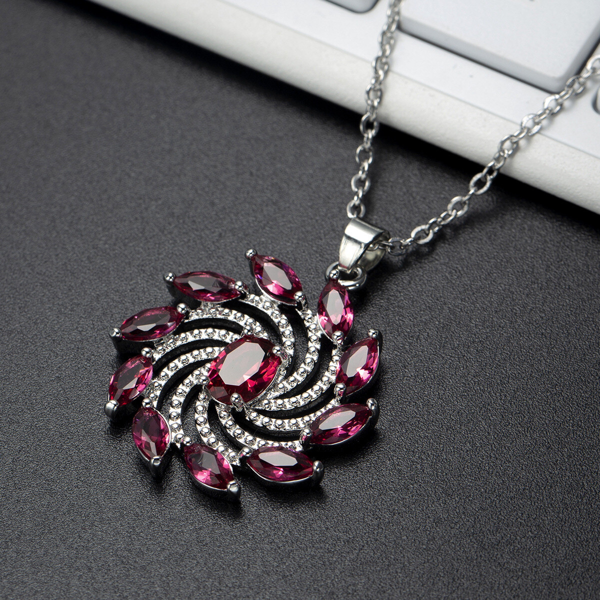 Hot Wheels Stainless Steel Necklace Jewelry Zircon Pendant Sweater Chain #10338