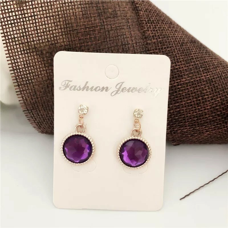 New Simple 5 Colors Round Small Women Earrings Fashion Personality Dangle Stud