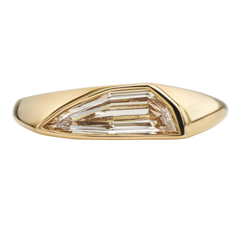 Diamond Ring Wedding Gold Lab Grown 18K Yellow Sliced Cut GLI IGI 5 6 1 Carat