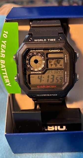 CASIO AE-1200WH-1BV AE1200 CASIO ROYALE BLACK DIGITAL WATCH