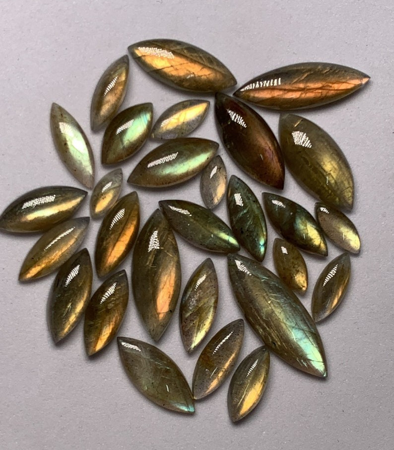 AAAA Quality Labradorite Marquise Shape Multi Flashy Fair Cabochon 4X10-10X30 MM