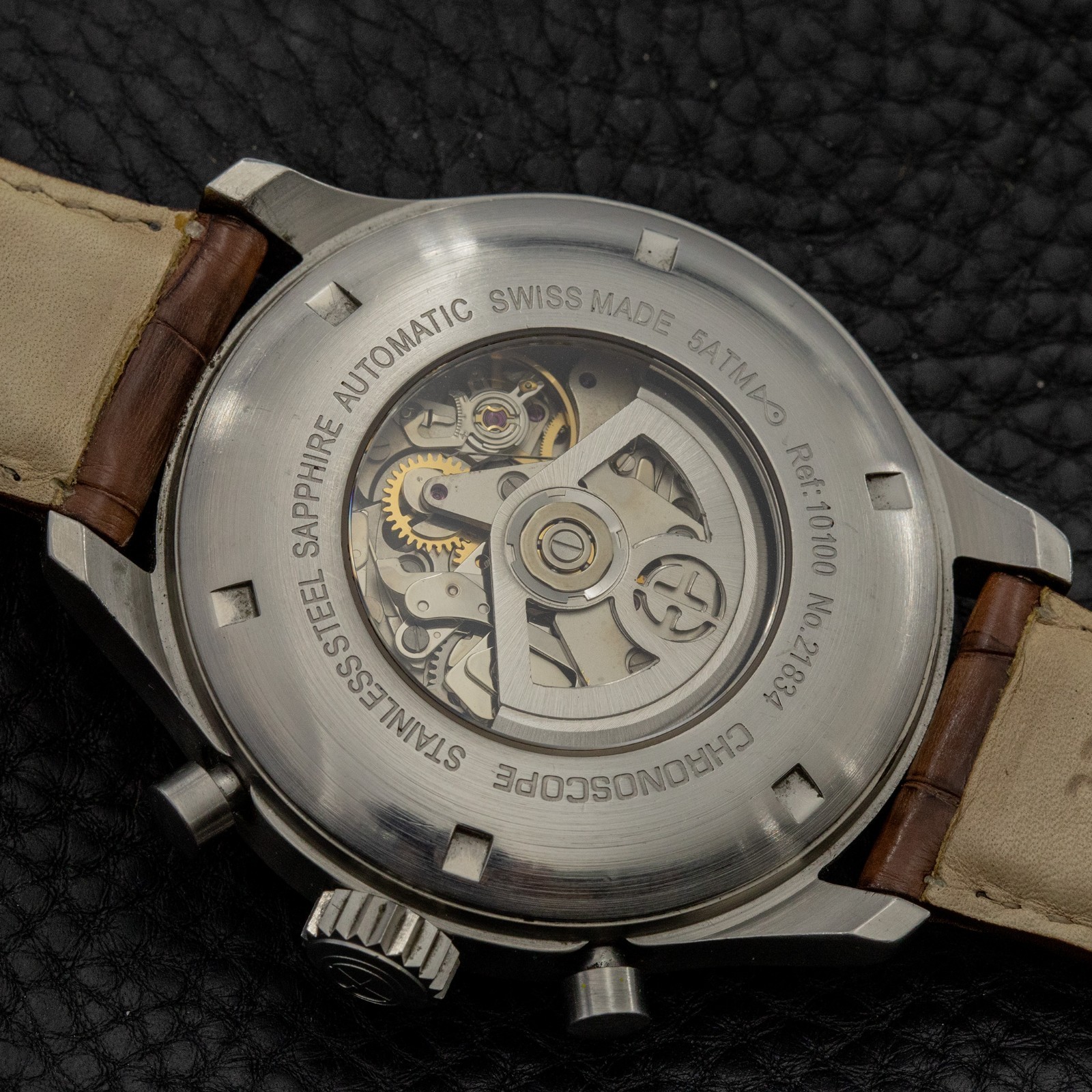 Ernst Benz 47mm ChronoScope GC10118 Parchment Dial Leather Strap – Rare