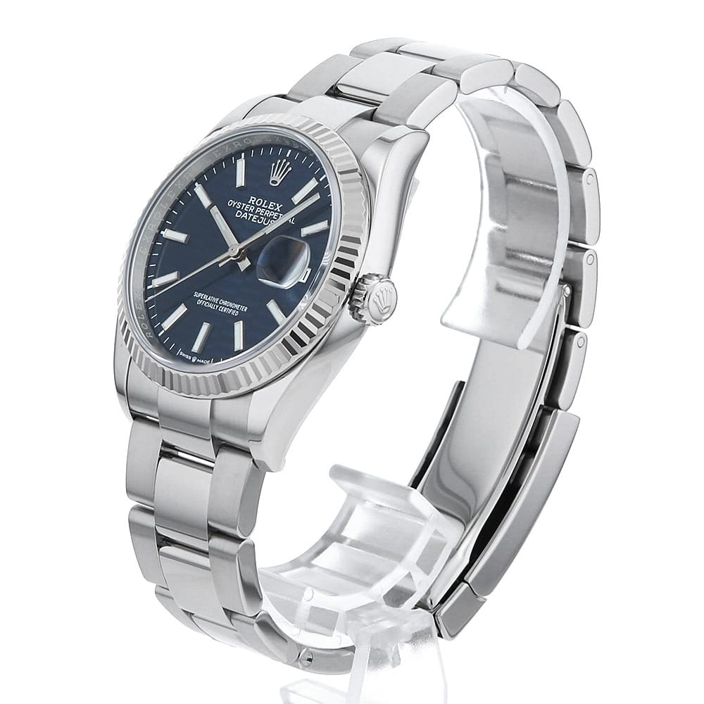 ROLEX DATEJUST 36 126234 blue Fluted motif bar 3 rows oyster bracelet Random…