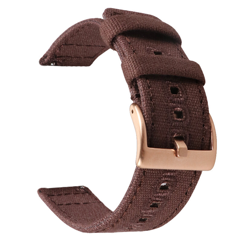 Quick Pins Weave Nylon Fabric Strap 18 20 22mm Sport Watch Band Blk Gold Buckle