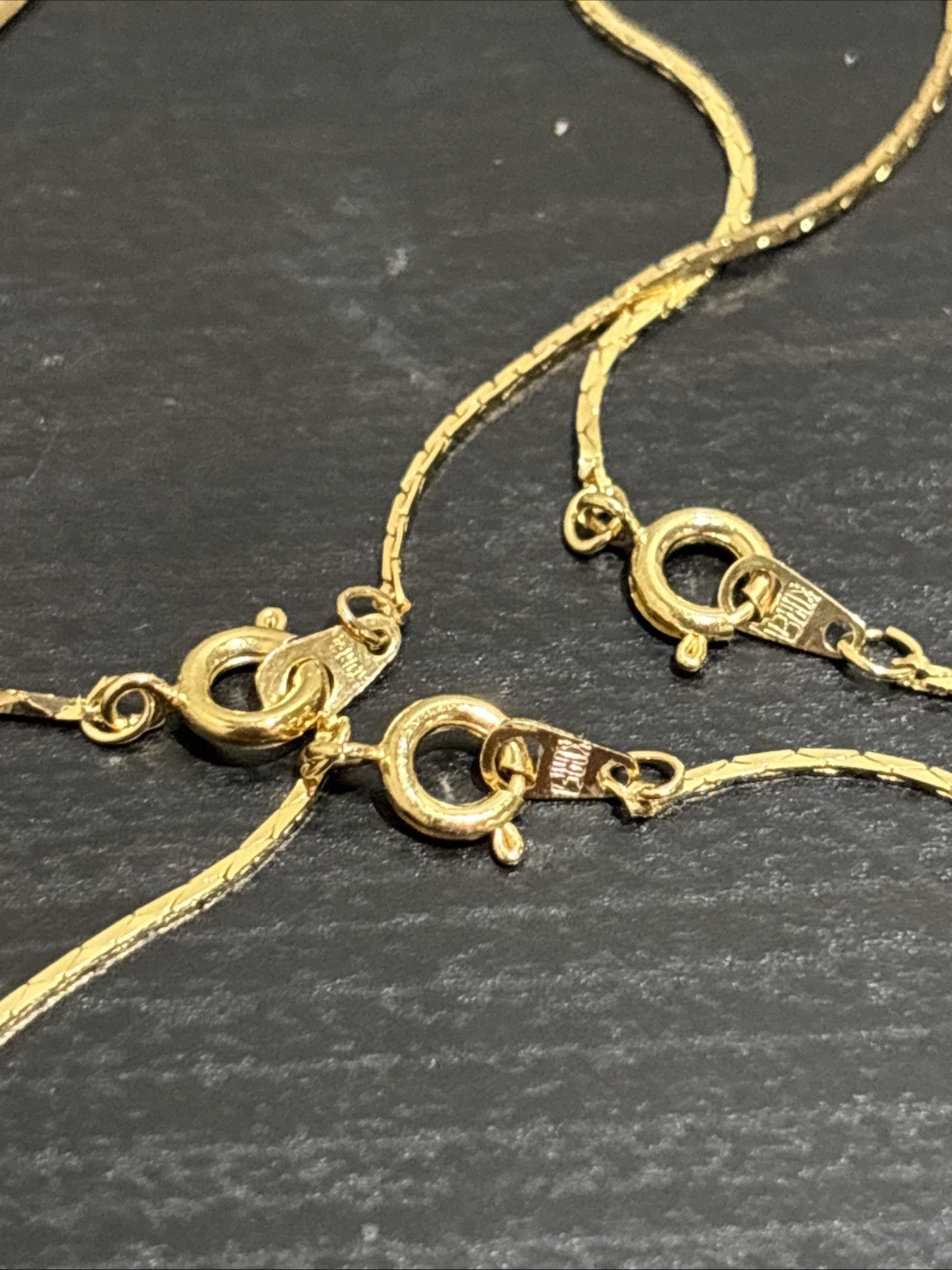 Dainty Korea Chain Bracelet Gold Tone 7” Lot Of 3