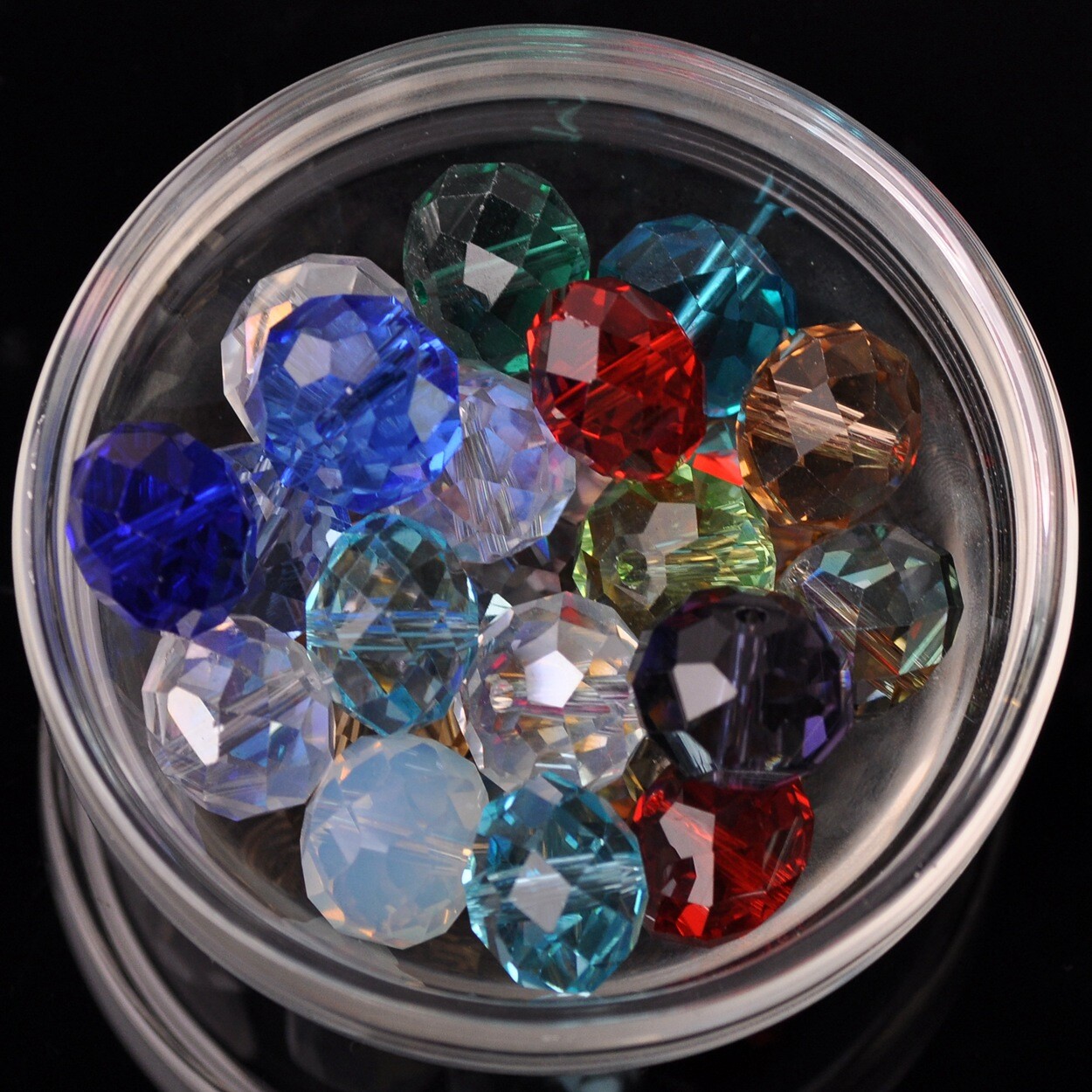 10pcs 16mm Rundelle Faceted Crystal Glass Loose Beads for Jewelry Making DIY