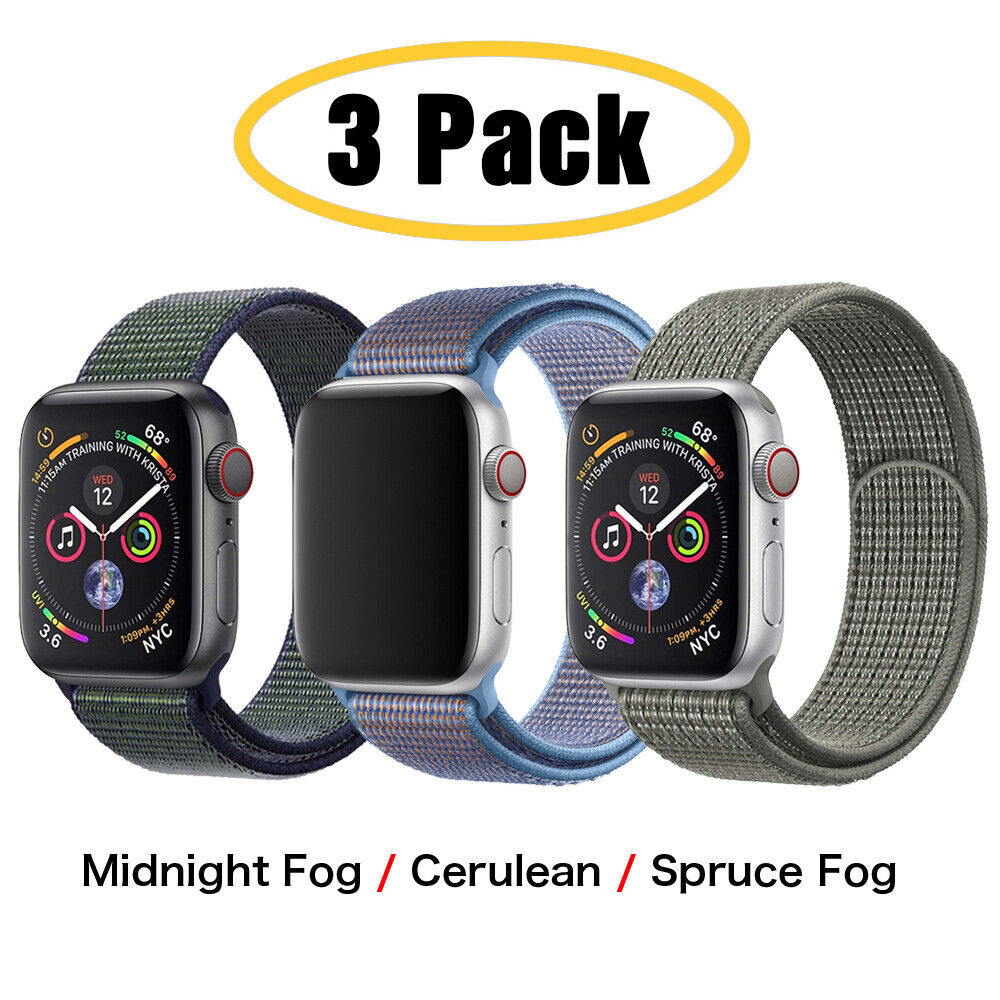 3 PACK Nylon Sport Band Strap For Apple Watch Series 11 10 9 8 7 6 SE 38/49mm