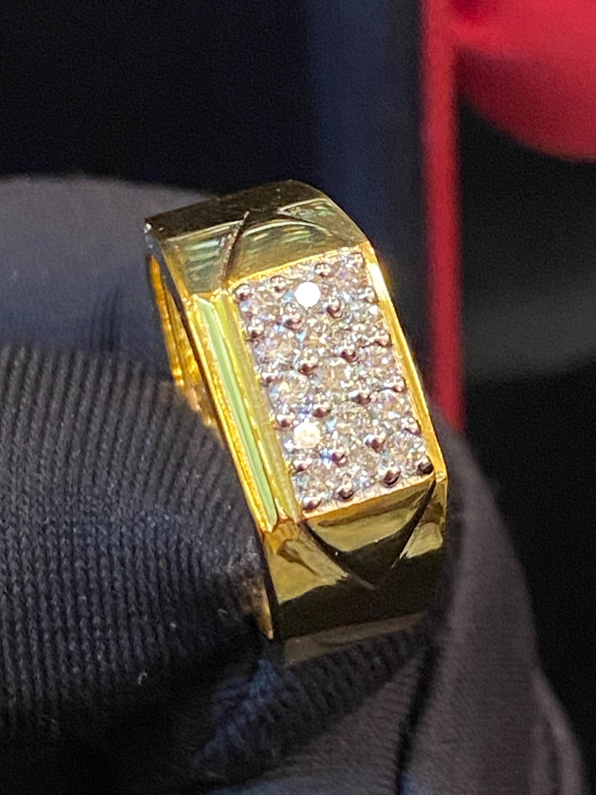 Pave 0.70 Cts Round Brilliant Diamonds Men’s Anniversary Band Ring In 14K Gold