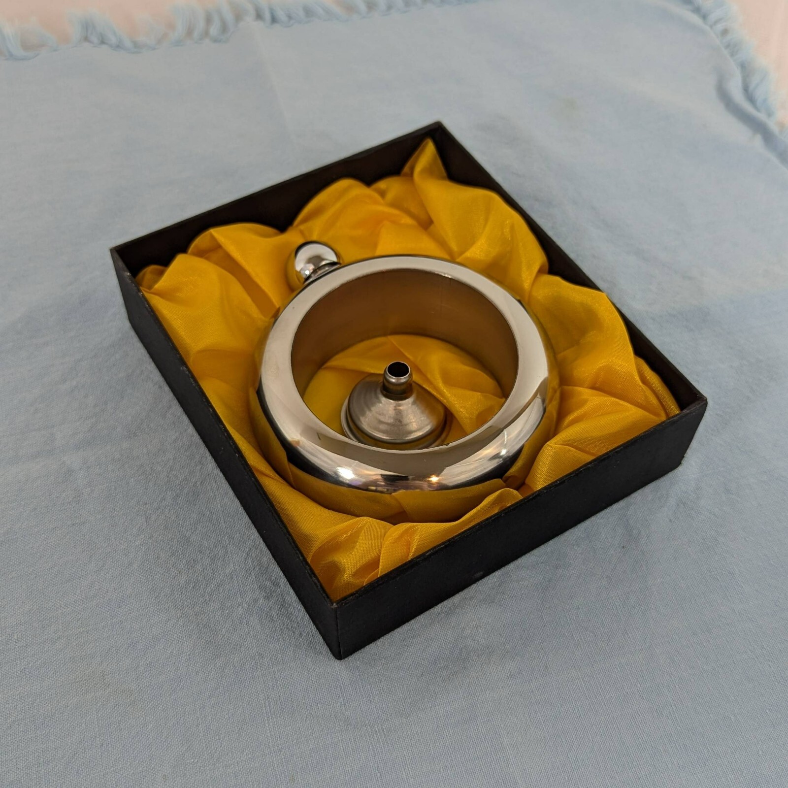 Silver 4 inch flask bracelet