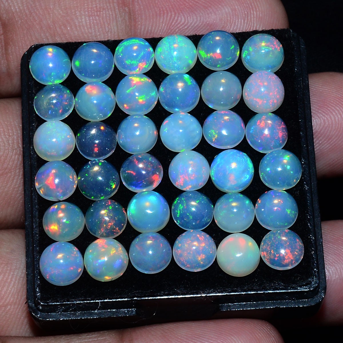15 Pcs Natural Opal Ethiopian 7mm Hi-Grade Round Flashy Colors Loose Gemstones