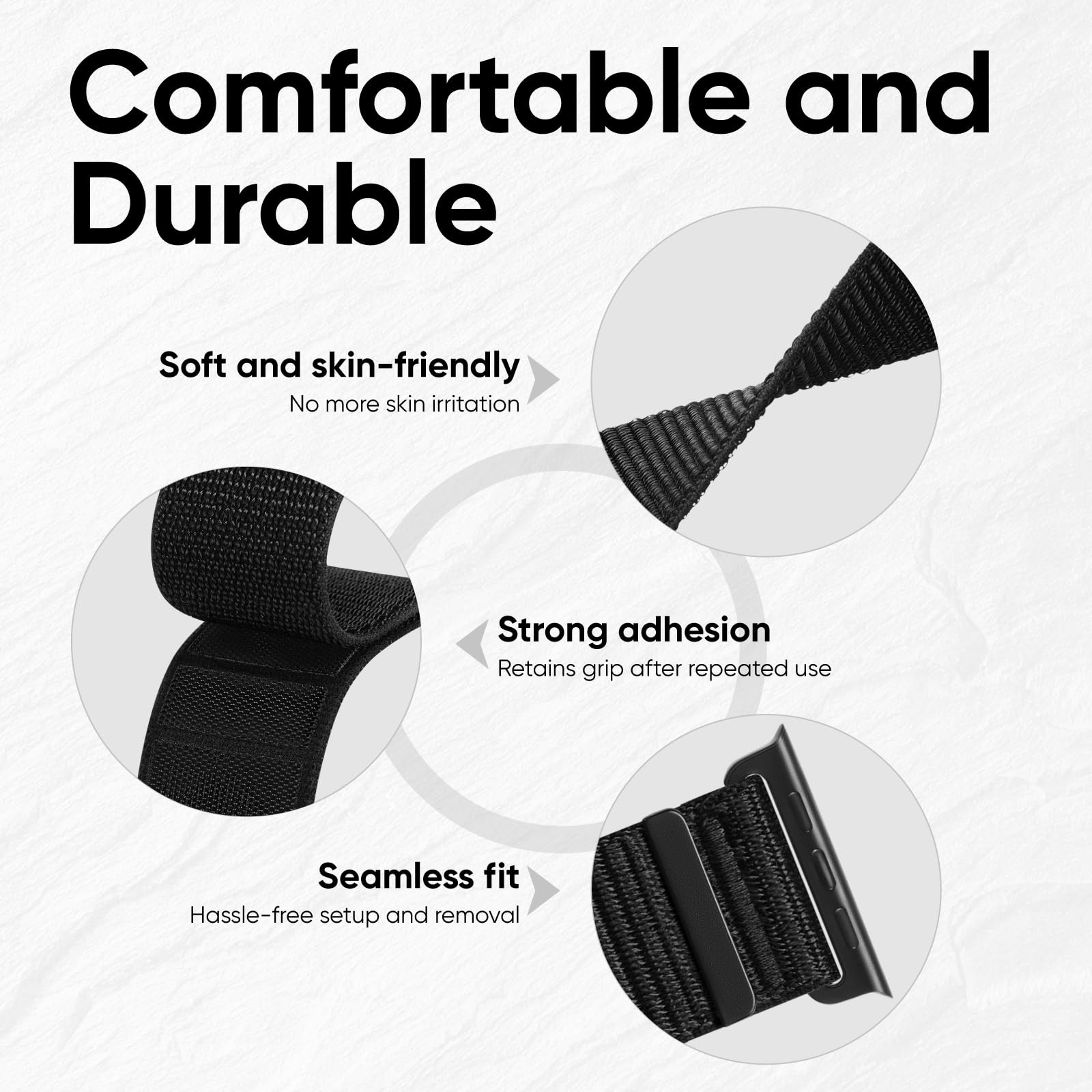 Arm/Ankle Band Compatible 38/40/41/42mm(Series11 10)L-410mm, Standard (Black)