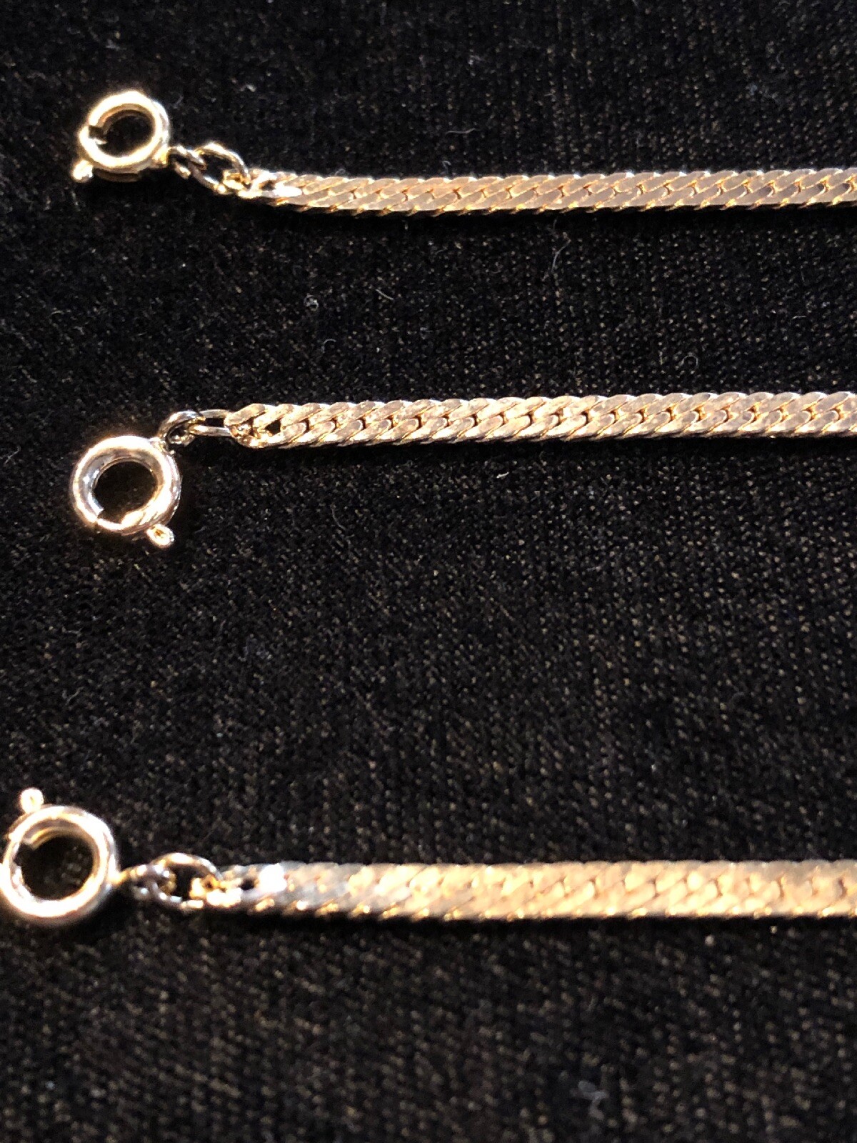 Lot Of 3 Made in Korea Gold Tone Herringbone Bracelets Interpur
