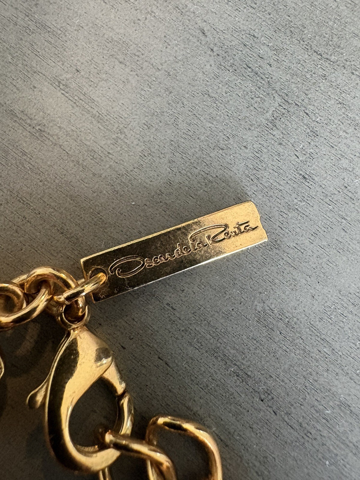Oscar De La Renta Gold-tone Stone Jagged oversized loop Necklace