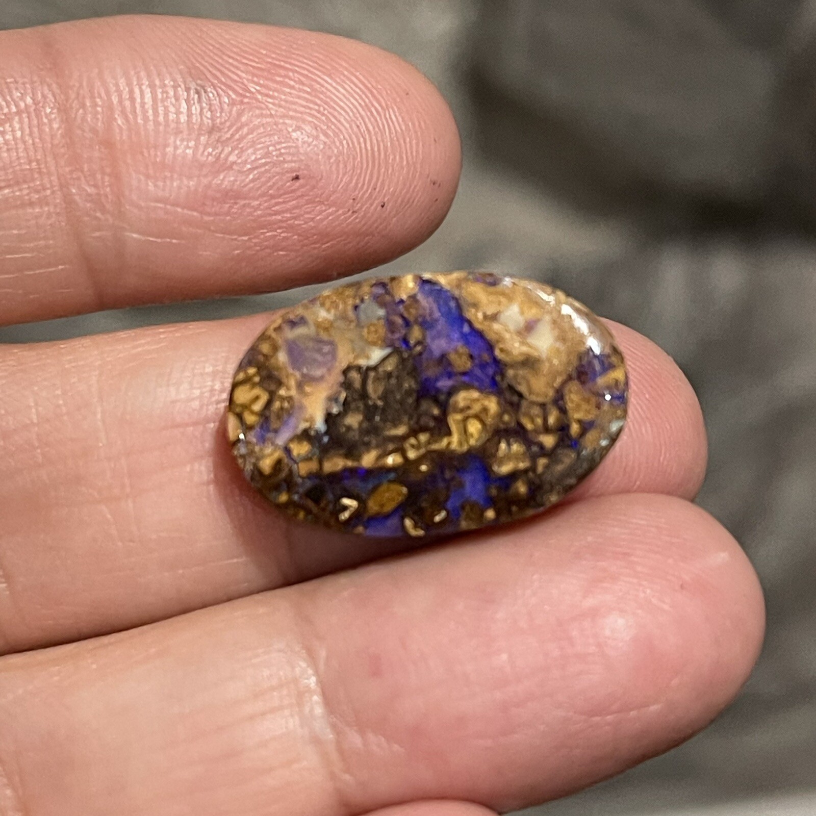 10.9ct 21.5x14x4.5mm Purple Crystal Pipe Australian Boulder Opal Cabochon Gem
