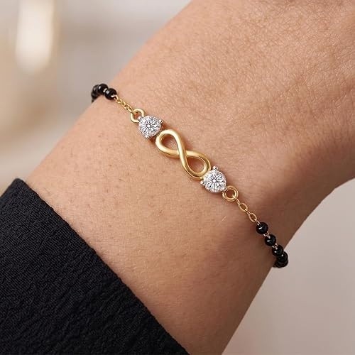 0.32ct Natural Lab Grown Diamond 925 Silver Black Beads Wedding Bracelet Jewelry